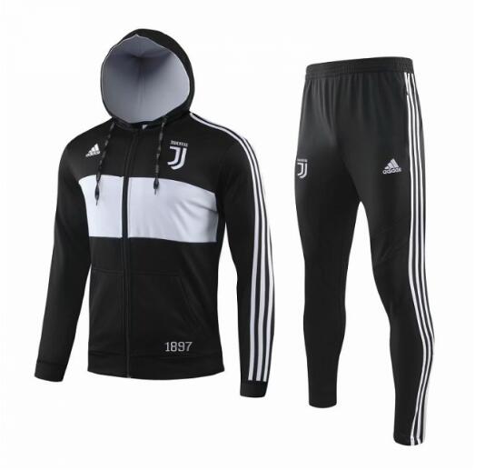 Veste d'entraînement à capuche Juventus 2019-2020 noir